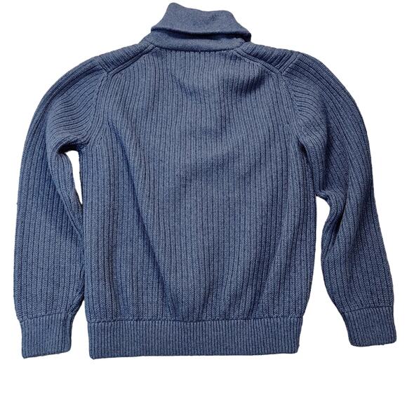 Duluth Mens Sweater Large Blue Wool Shawl Brigadier Infantry Henley Classic - Picture 10 of 10